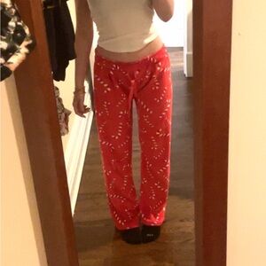 Hollister Red Pajama Pants with White Pattern